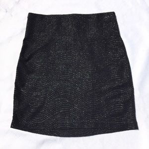 BCBGeneration XS Mini Skirt - Metallic Black